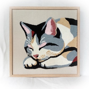 Cicás, modern, minimalista (3d) fonal falikép, nappali, előszoba, hálószoba, 45x45 cm - Meska.hu