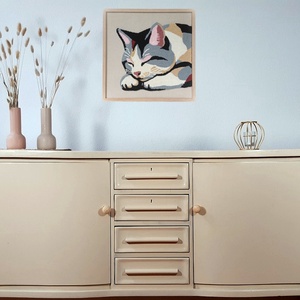 Cicás, modern, minimalista (3d) fonal falikép, nappali, előszoba, hálószoba, 45x45 cm - otthon & életmód - dekoráció - fali és függő dekoráció - falra akasztható dekor - Meska.hu
