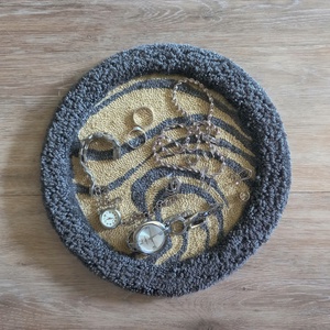 Fonal tálka, tároló modern mintával, divatos színekkel, ékszertartó, telefontartó, kulcstartó, rendszerező - ékszer - ékszertartó - ékszertartó tál - Meska.hu
