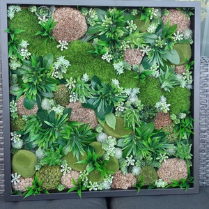 50x50cm falikép mohaszigetekkel és pozsgásokkal, Otthon & Életmód, Dekoráció, Kép & Falikép, 3d képek, Virágkötés, MESKA