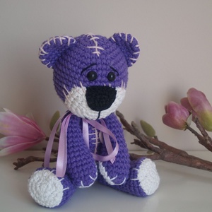 Kedves horgolt lila maci! -  - Meska.hu