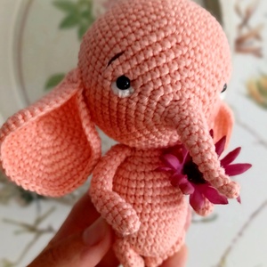 Amigurumi édes elefánt - játék & sport - plüssállat & játékfigura - elefánt - Meska.hu