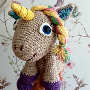 Édes amigurumi nagy méretű  egyszarvú - játék & sport - plüssállat & játékfigura - unikornis - Meska.hu