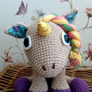 Édes amigurumi nagy méretű  egyszarvú - játék & sport - plüssállat & játékfigura - unikornis - Meska.hu