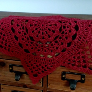 Bordó horgolt karácsonyi csillag - otthon & életmód - dekoráció - asztal és polc dekoráció - horgolt & csipketerítő - Meska.hu