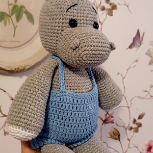 Amigurumi szürke víziló  - Meska.hu