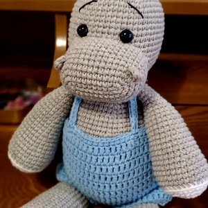 Amigurumi szürke víziló  - játék & sport - plüssállat & játékfigura - más figura - Meska.hu