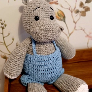 Amigurumi szürke víziló  - játék & sport - plüssállat & játékfigura - más figura - Meska.hu