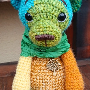 Amigurumi vintage színes maci - játék & sport - plüssállat & játékfigura - maci - Meska.hu