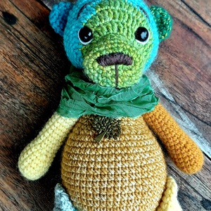 Amigurumi vintage színes maci - játék & sport - plüssállat & játékfigura - maci - Meska.hu