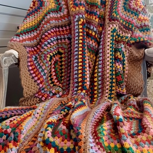 Vintage meleg horgolt takaró  - otthon & életmód - lakástextil - felnőtt takaró, pléd - Meska.hu