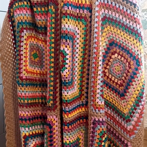 Vintage meleg horgolt takaró  - otthon & életmód - lakástextil - felnőtt takaró, pléd - Meska.hu