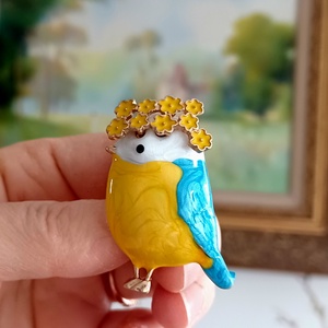 Gyönyörű zománcozott madárka kitűző , Ékszer, Kitűző és Bross, , MESKA