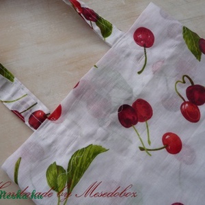 AKCIÓ - Cseresznye mintás, textil bevásárló táska -  - Meska.hu