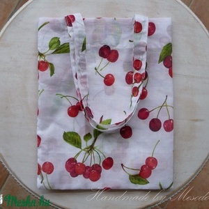 AKCIÓ - Cseresznye mintás, textil bevásárló táska -  - Meska.hu