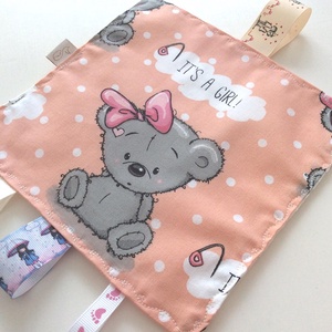 AKCIÓ - Kislány! It�s a Girl! Rongyi, alvókendő, rózsaszín macis leírása -  - Meska.hu