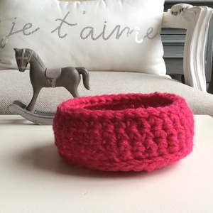 Horgolt kosár, tároló kosár ciklámen színben - pink - NoWaste - Artiroka design - Meska.hu