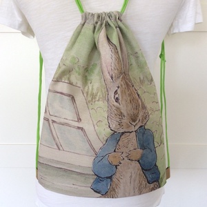 Beatrix Potter, nyuszi mintás gymbag hátizsák, kiránduláshoz, edzéshez - Artiroka design -  - Meska.hu