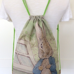Beatrix Potter, nyuszi mintás gymbag hátizsák, kiránduláshoz, edzéshez - Artiroka design -  - Meska.hu