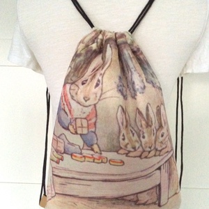 Beatrix Potter, nyuszi család mintás gymbag hátizsák, tornazsák -  Artiroka design -  - Meska.hu