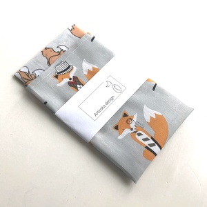 Róka Móka mintás zsebkendő vagy szalvéta szett - Artiroka design -  - Meska.hu
