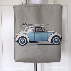 Hatalmas válltáska retro Volkswagen autó mintával - Artiroka design -  - Meska.hu
