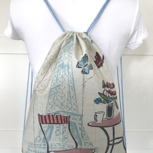 Eiffel torony mintás fesztivál gymbag hátizsák - Párizs - Artiroka design  -  - Meska.hu