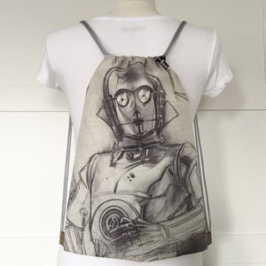 Star Wars C-3PO gymbag hátizsák,  tornazsák edzéshez, kiránduláshoz  - Artiroka design -  - Meska.hu