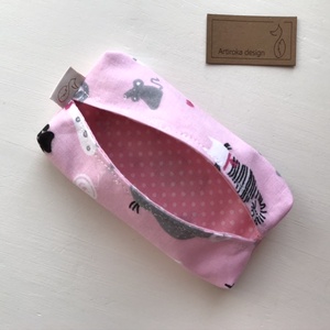 Cica mintás bélelt papírzsebkendő tartó - rózsaszín - Artiroka design -  - Meska.hu