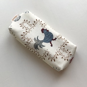 Tyúk és tojás mintás bélelt papírzsebkendő tartó - bézs - Artiroka design - táska & tok - pénztárca & más tok - zsebkendőtartó tok - Meska.hu