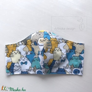 Cica mintás arcmaszk, szájmaszk, maszk-   Artiroka design -  - Meska.hu