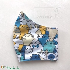 Cica mintás arcmaszk, szájmaszk, maszk-   Artiroka design -  - Meska.hu