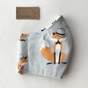 Róka mintás arcmaszk, szájmaszk, maszk - Artiroka design -  - Meska.hu