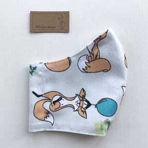 Róka mintás arcmaszk, szájmaszk, maszk-   Artiroka design -  - Meska.hu