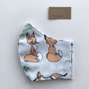 Róka mintás arcmaszk, szájmaszk, maszk-   Artiroka design -  - Meska.hu