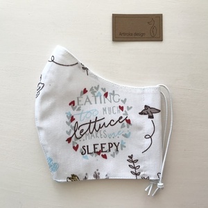 Nyuszi mintás arcmaszk, szájmaszk, maszk - Artiroka design -  - Meska.hu
