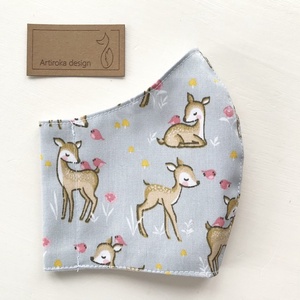 Bambi, őzike mintás maszk, gyerek maszk, szájmaszk, arcmaszk prémium pamut textilből-  Artiroka design  -  - Meska.hu