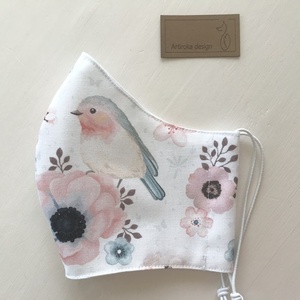 Pasztell madárkás prémium pamut textil arcmaszk, szájmaszk, maszk, gyerekmaszk - Artiroka design - női - női - Meska.hu
