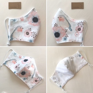 Pasztell madárkás prémium pamut textil arcmaszk, szájmaszk, maszk, gyerekmaszk - Artiroka design - női - női - Meska.hu