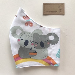 Színes koala mackó család mintás arcmaszk, szájmaszk, maszk -  Artiroka design - gyerek - gyerek - Meska.hu
