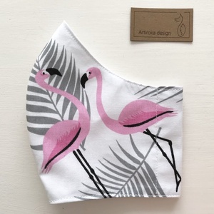 Flamingó mintás arcmaszk, szájmaszk, maszk - M méretben - Artiroka design - gyerek - gyerek - Meska.hu