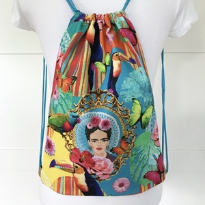 Frida Kahlo VÍZLEPERGETŐS gymbag hátizsák, tornazsák edzésre, úszáshoz, kiránduláshoz - Artiroka design -  - Meska.hu
