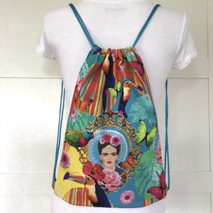 Frida Kahlo VÍZLEPERGETŐS gymbag hátizsák, tornazsák edzésre, úszáshoz, kiránduláshoz - Artiroka design -  - Meska.hu