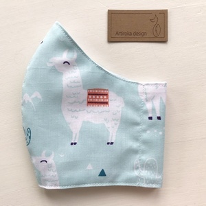 Ha rajtad a Láma, nincs dráma! Láma mintás, pamut textil arcmaszk, maszk - Artiroka design  - női - női - Meska.hu