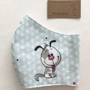 Kutya és maci mintás arcmaszk, szájmaszk, maszk, gyerek maszk -  Artiroka design -  - Meska.hu