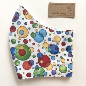 Színes buborék mintás, vidám nyári arcmaszk, szájmaszk, maszk, gyerekmaszk - Artiroka design - női - női - Meska.hu