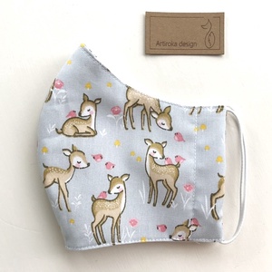 Bambi, őzike mintás prémium maszk, gyerek maszk, szájmaszk, arcmaszk prémium pamut textilből-  Artiroka design  -  - Meska.hu