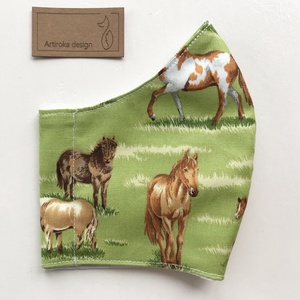 Lovas, ló mintás prémium arcmaszk, szájmaszk, gyerekmaszk, maszk - Artiroka design - gyerek - gyerek - Meska.hu