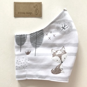 Róka és őzike mintás arcmaszk, szájmaszk, maszk  - Artiroka design - női - női - Meska.hu