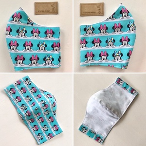 Mickey egér mintás türkiz színű, prémium pamut arcmaszk, szájmaszk, maszk, gyerekmaszk  AKCIÓ - Miki egér  - gyerek - gyerek - Meska.hu